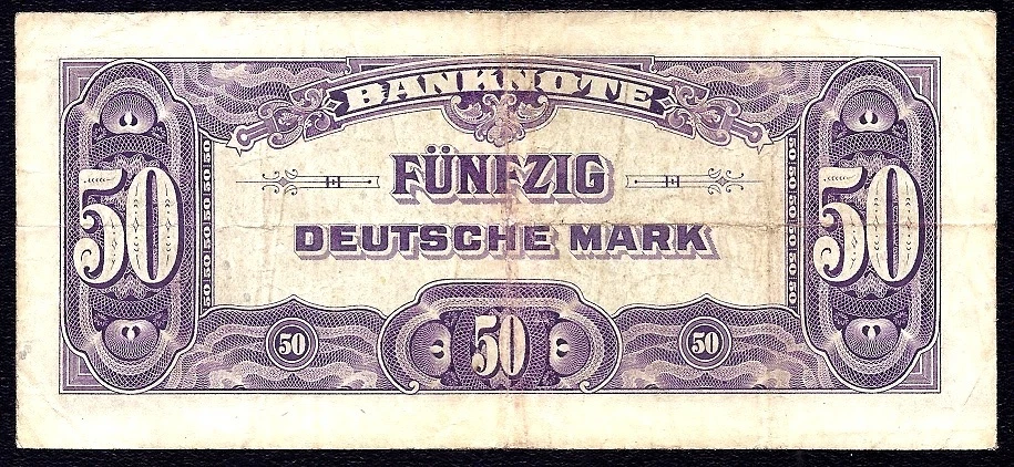 Germany Federal Republic 50 Deutsche Mark 1948 P-7a KG VF - Image 2 of 2