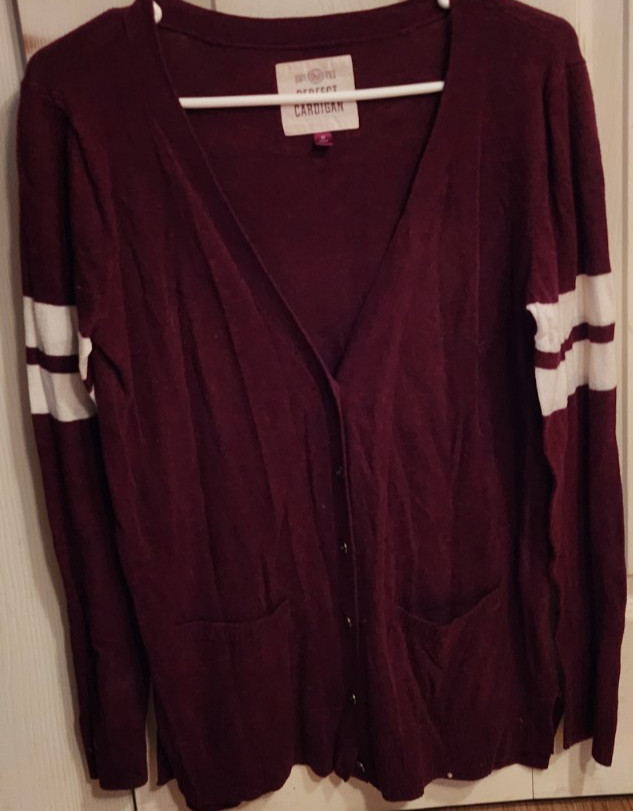Cardigan Varsity style (maroon) junior