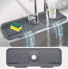 Silicone Faucet Splash Guard Drip Catcher Tray Kitchen Sink Mat