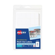Avery Multi-Use Removable Labels, 5/8" x 7/8", White, Non-Printable, 1,050 Bl...