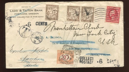 1911 Cover to France, Forward to Italy & Return to USA w/3 Country Postage Dues!