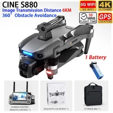 CINE S880 Drone GPS 5G WIFI 6KM 3-axis Gimbal 4K Camera 360° Obstacle Avoidance