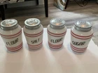 Vtg Hazel Atlas Set of 4 Milk Glass Beehive Shakers - Excellent Condition