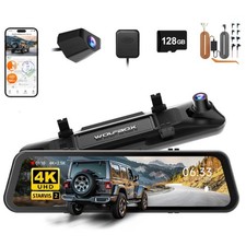 WOLFBOX G900PRO V02 Mirror Dash Cam IMX678 5.8GHz WiFi GPS,W/4A Acc Hardwire Kit