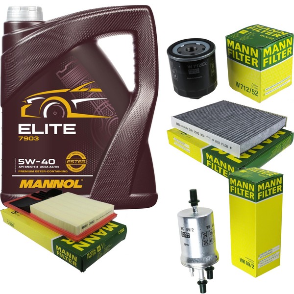 Mann Inspektionspaket 5L Mannol Elite 5W-40 FüR VW Polo 1.4 Seat Ibiza IV Skoda-image