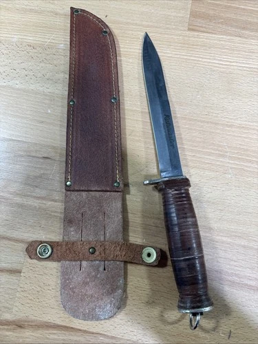 ORIGINAL US WW2 M3 MILITARY FIGHTING KNIFE KUTMASTER DAGGER AND SHEATH