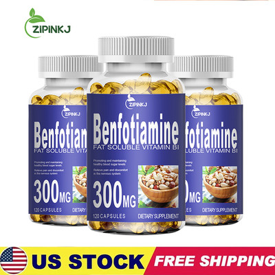 Mega Benfotiamine 300 mg, 360 capsules, a fat-soluble form of thiamine, B1