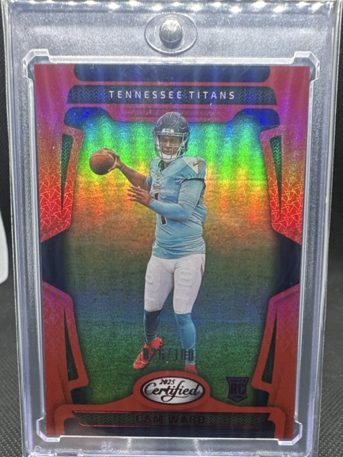 Panini Certified Mirror Red 2025 Cam Ward #200 Rookie Titans NFL Football 26/100