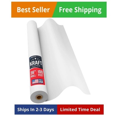 White Kraft Paper Roll - 36  x 100  1200  -  - Banner Paper for Painting, Eas...