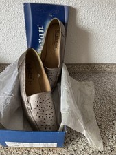 wieNEU Damen Schuhe Gr. 41 G von Reflexan Leder altgold Slipper Mokassins