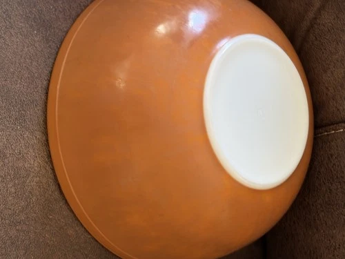 PYREX Flameglo Orange Large 4 Quart Mixing Nesting Bowl USA Made Vintage