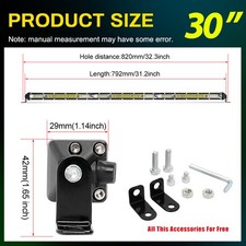 Single Row 1020304050 Led Light Bar Spot Flood Combo Offroad Driving Suv