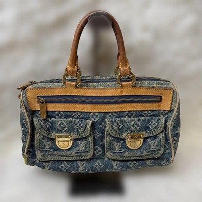 Louis Vuitton Monogram Denim Neo Speedy Mini Boston Handbag Blue