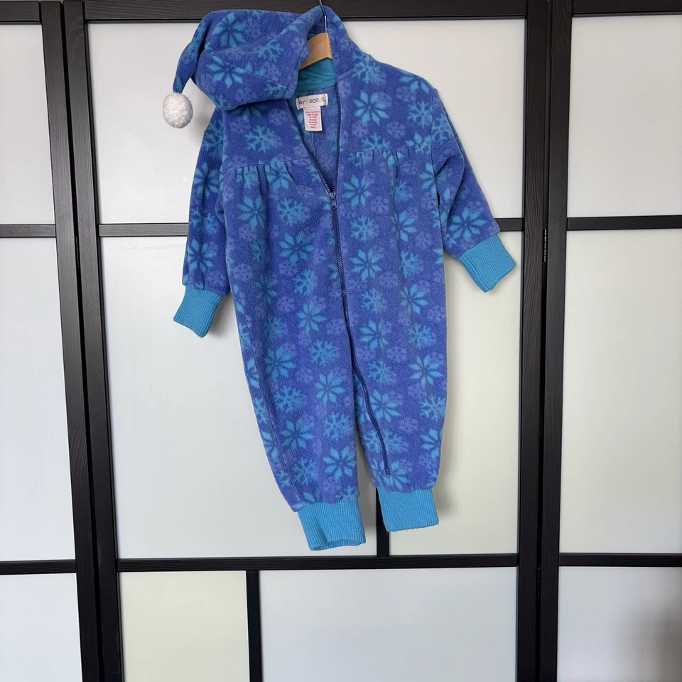 Mono de Colección Años 90 Gymboree Etiqueta Arco Iris Polar Copo de Nieve Mameluco Mono Pequeño Foto 3 de 4