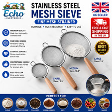 Mesh SIEVE Strainer Strainers FINE Small Large Stainless Steel Colander Kitchen