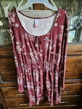 No Boundaries Women's Dress Multicolor Floral Sleeveless Knee Length XXL