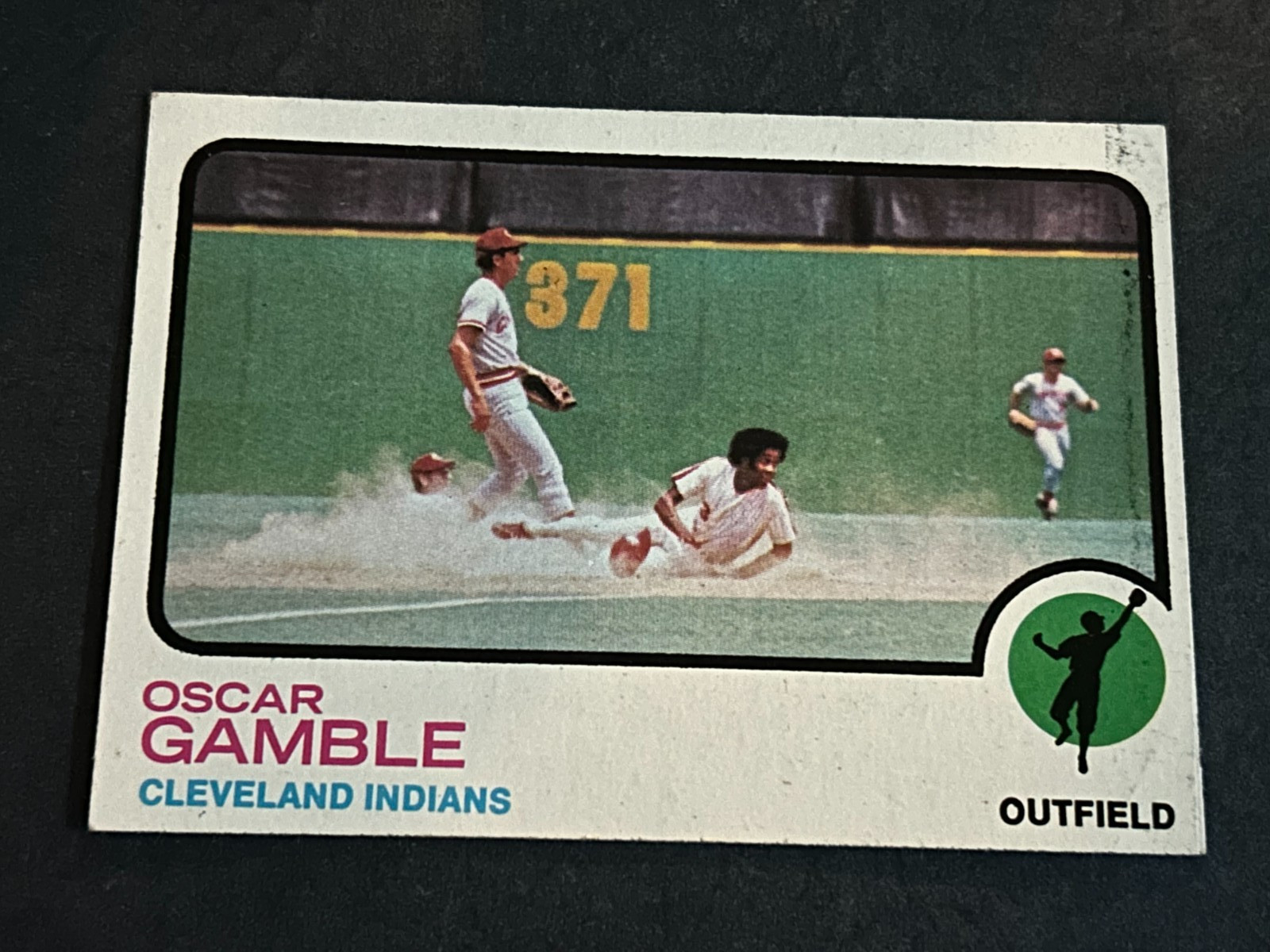 1973 Topps Baseball Oscar Gamble #372 Cleveland Indians..EX./EX+..Free Shipping