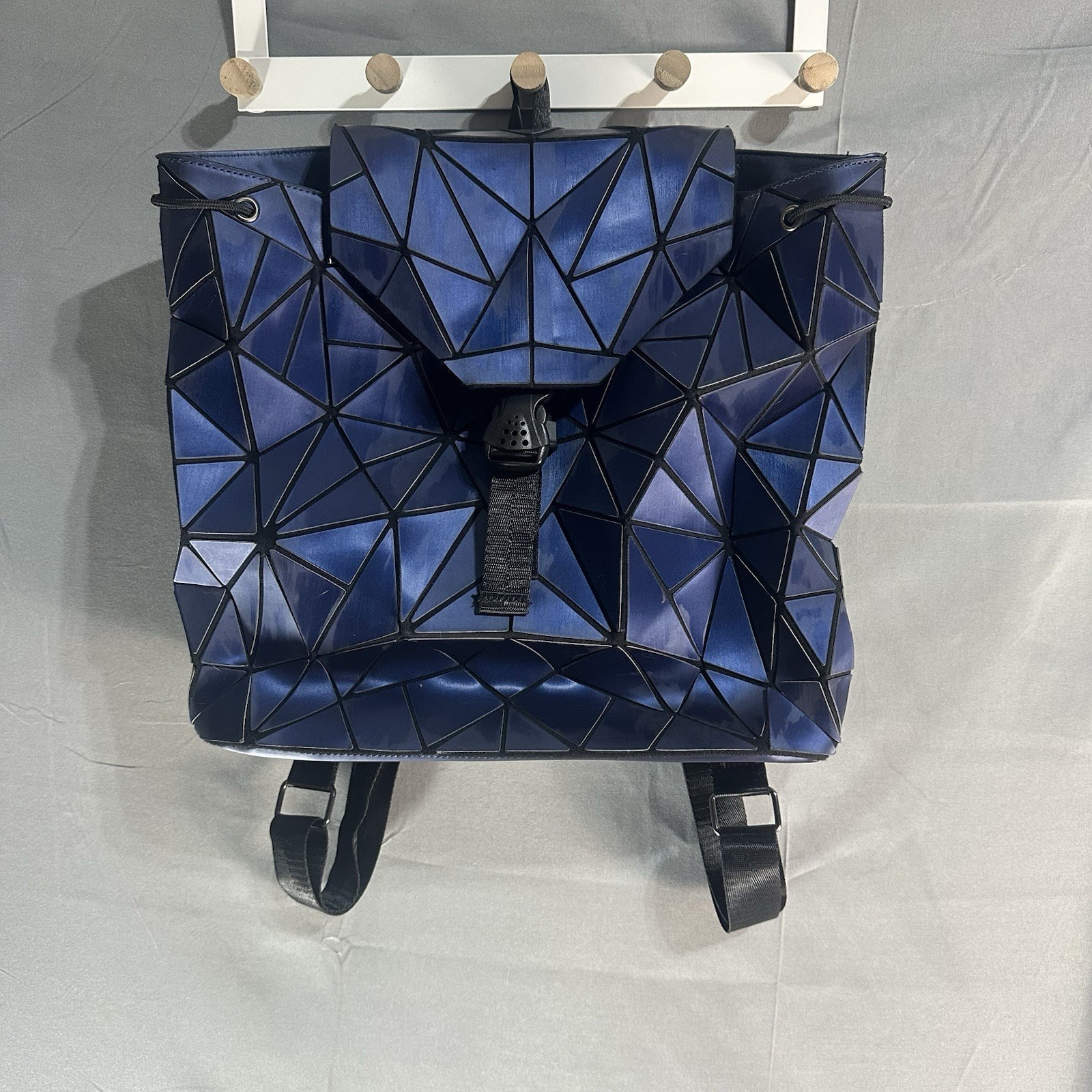 Geometric Prism Backpack Blue Foldable Origami St… - image 1