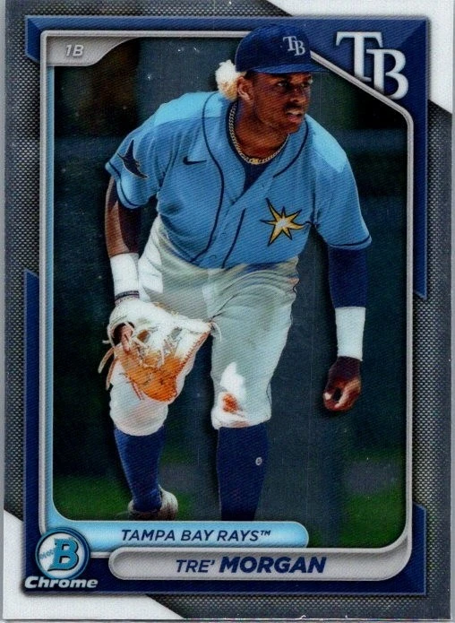 Tre' Morgan 2024 Topps Chrome Pro Debut #PDC-18/Bowman Chrome TB Rays 2-Card Lot - Image 4 of 4