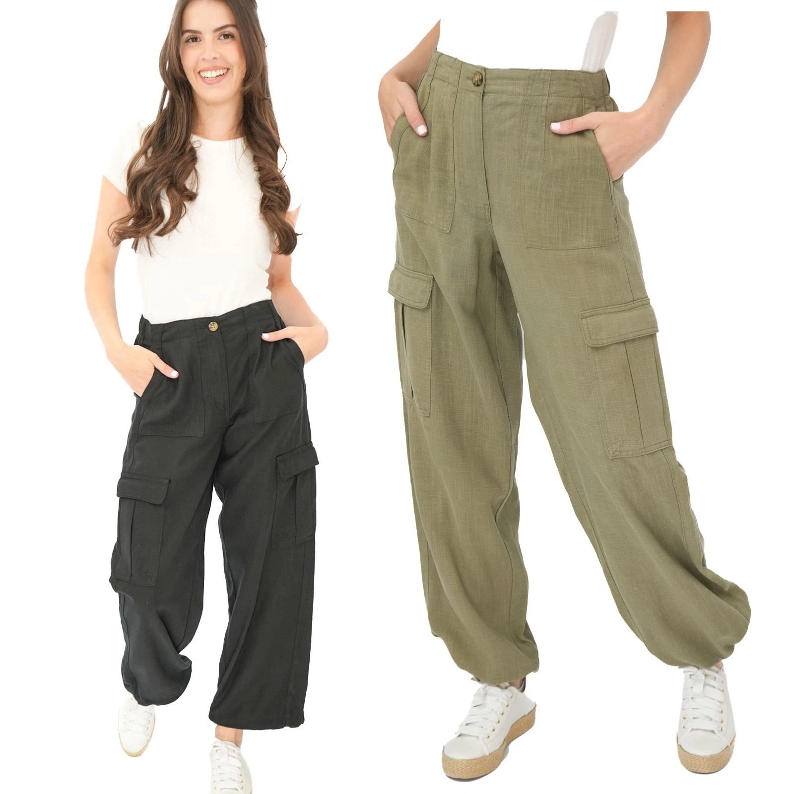 M&S Per Una Womens Cargo Trouser Black Khaki Lyocell Linen Blend Relaxed Comfy
Opens in a new window