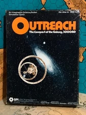 OUTREACH Box Unpunched SPI Sci-Fi 1976 Solitaire Conquest of the Galaxy 3000AD