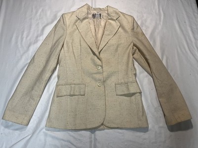 Vintage Chaus Blazer Womens 6 Silk Blend Two Button Lined Textured Jacket 90s