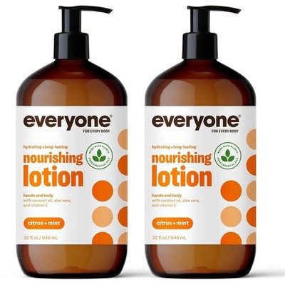 Everyone Nourishing Hand and Body Lotion, 32 Ounce Pack of 2, Citrus and Mint,