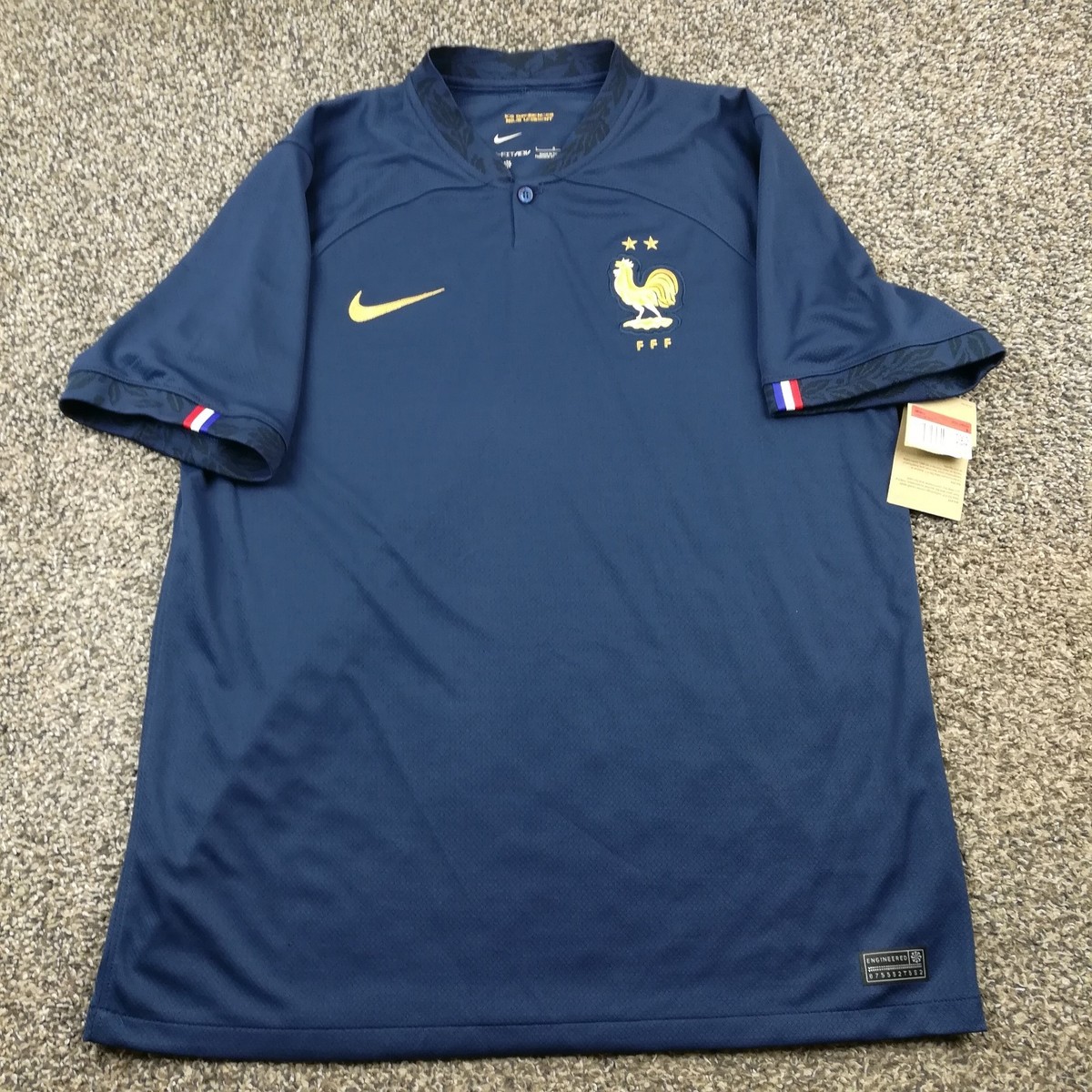 NWT Nike 2022-2023 France World Cup Home Jersey Blue Mens Large