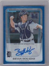 2011 Bryan Holaday Bowman BLUE FOIL ROOKIE AUTO /199 - BHO Detroit Tigers RC
