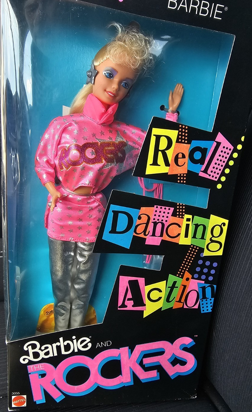 Mattel Barbie and the Rockers Real Dancing Action Barbie Doll 1986 Boxed