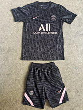 Nike PSG Paris Saint-Germain Dri-FIT 2pc T-Shirt & Shorts Set Men&rsquo;s S Black/Pink