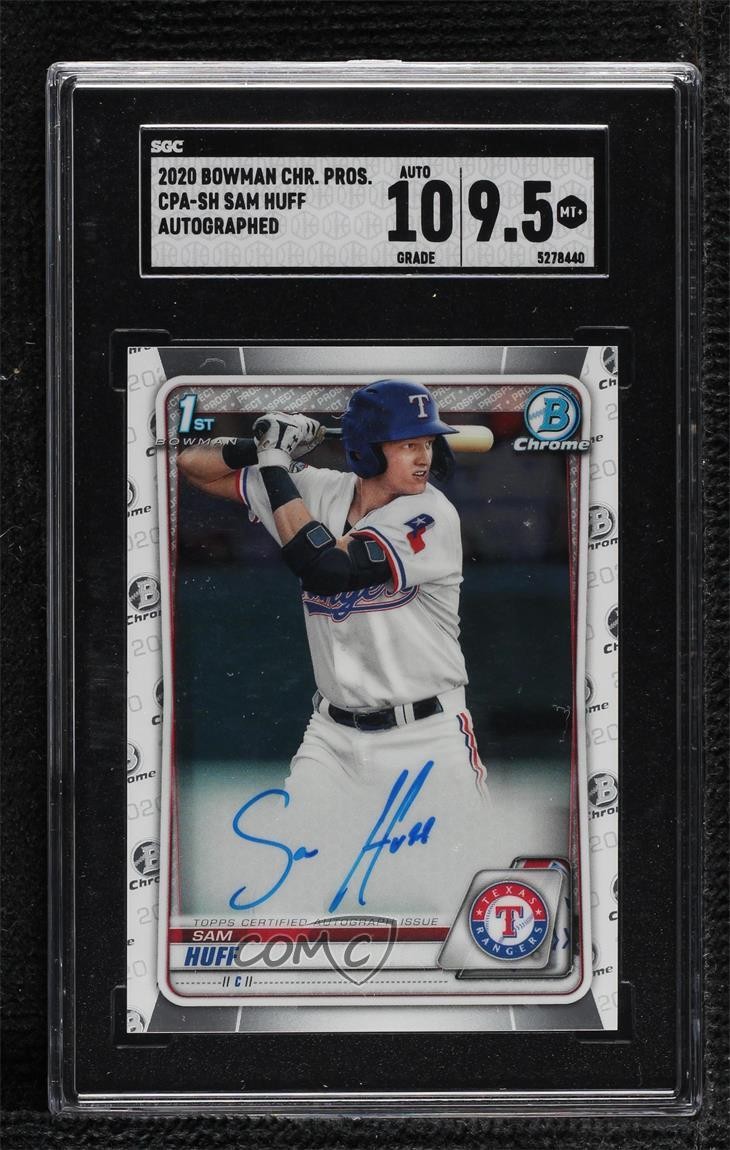 2020 Bowman Chrome Prospects Auto Sam Huff #CPA-SH SGC 9.5 Mint+ Auto ya6