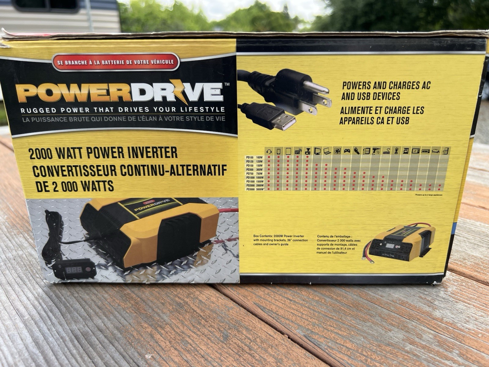 PowerDrive 2000 Watt Power Inverter Bluetooth, FREE- NEW 72”  0-Gauge cable 
