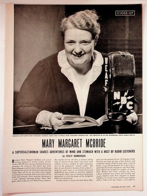 Mary Margaret McBride Radio Personality Vintage Magazine Article 1940s NBC