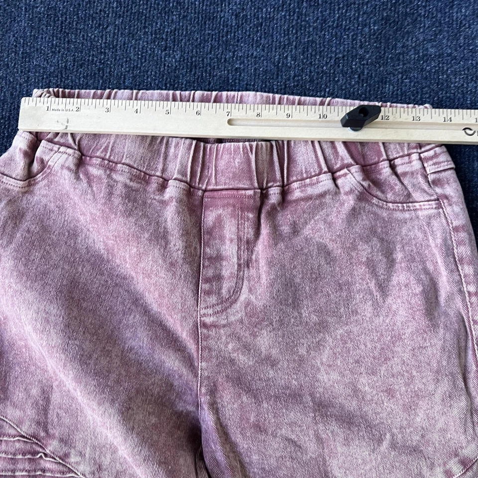 Umgee Jeggings Mujer Grande Rosa Mineral Lavado Motociclista Ajustado Cremallera Dobladillo Elástico Foto 4 de 4