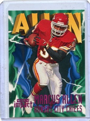 1997 SKYBOX IMPACT #32 MARCUS ALLEN "RAVE" SP #47/150, KANSAS CITY CHIEFS, HOF