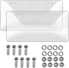2pcs Unbreakable License Plate Bubble Protector Universal Fitment Shield