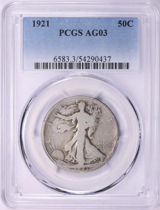 1921 Walking Liberty Half Dollar PCGS AG-03 Philadelphia