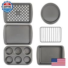 GoodCook Everyday Nonstick Toaster Oven Bakeware 6pc Set, Gray - PFAS-Free