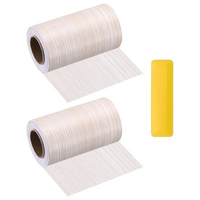 4'' x 16ft Self Adhesive Wood Grain Repair Tape with Scraper, White Poplar