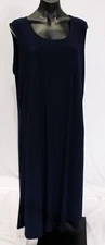 Attitudes By Renee Women's Sleeveless Solid Color Dress BL1 Blue Size 1X