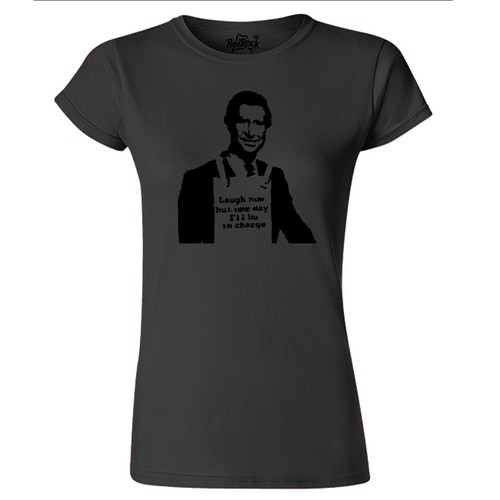 Womens Laugh Now King Charles Stencil T Shirt Anti Monarchy Republic - Picture 3 of 3