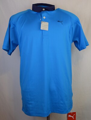 New Puma Cool Cell Golf Polo Men's Small short sleeve Blue Cool Max Clean Sport 