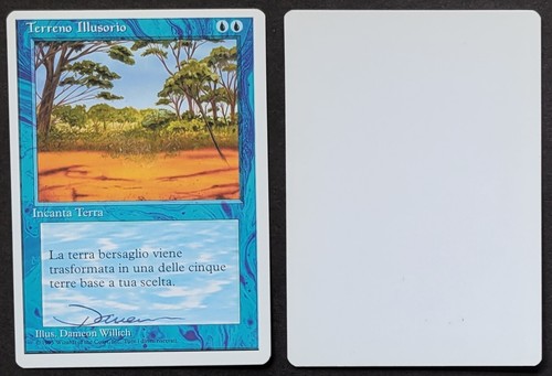 SIGNED MtG Magic D Willich Artist Proof _ Italian 4E Fourth _ PHANTASMAL TERRAIN - 第 1/1 張圖片