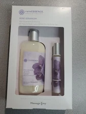 Set of Rare Essence Aromatherapy Body Lotion & Roll-On Perfume Rose Geranium