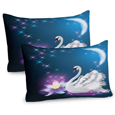 Magie Lily White Swan 2 Teiliges Kissenbezugs Set 40x80cm