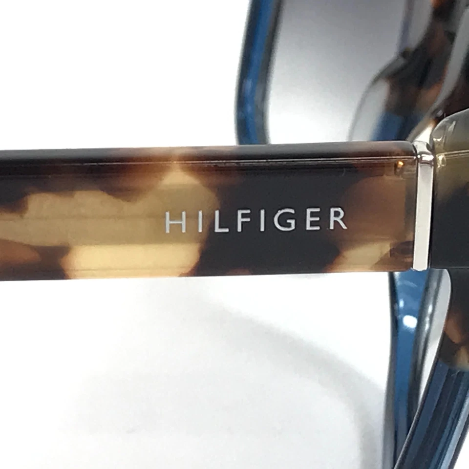 Tommy Hilfiger 太阳镜 TH1305/S 1HMJJ 蓝色龟方形透明灰色镜片 — 第 4/4 张图片
