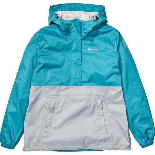 Marmot Donna Precip Eco Anorak Pullover Giacca a Vento Antipioggia Grigio Teal Nuovo M - Foto 4 di 21