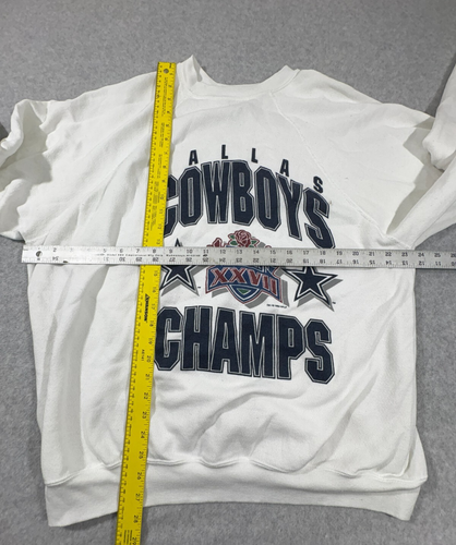 Vintage Dallas Cowboys Pullover Mens Extra Large White 90s Super Bowl Champs Swe - Picture 2 of 7