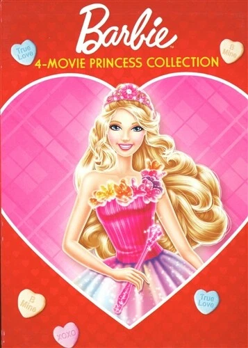 BARBIE 4 MOVIE PRINCESS COLLECTION DVD Pauper Castle Charm School Secret  Door